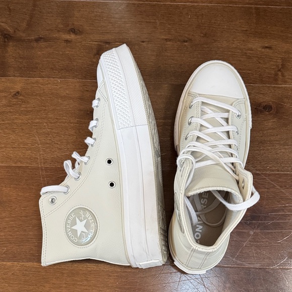 Converse Cream High-Top Sneakers - Picture 1 of 5